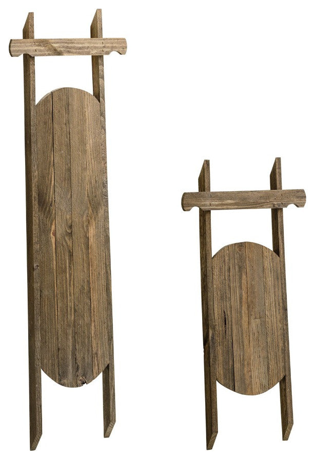 Mistletoe Two-Piece Decorative Small Sled Bundle