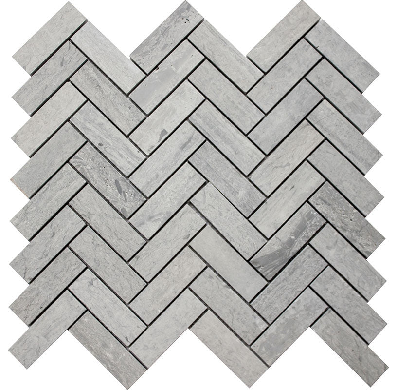 Haisa Blue 1x3 Herringbone Mosaic Tile, 100 Sq Ft.
