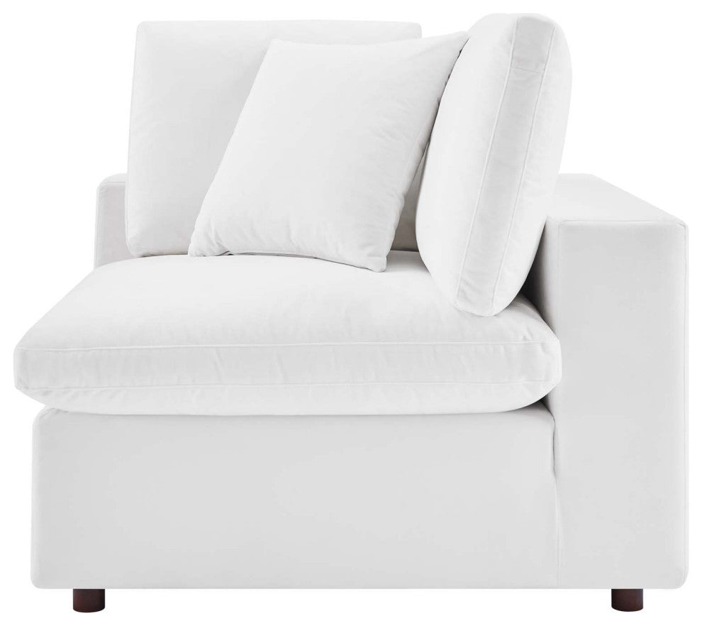 Sectional Sofa Set, Velvet, White, Modern, Living Lounge Hotel Lobby Hospitality