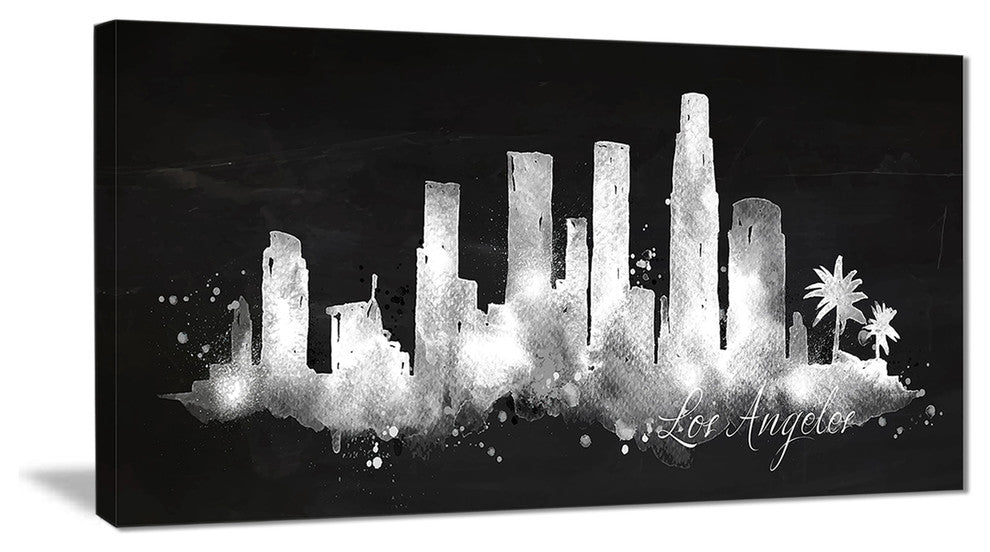 "Los Angeles Dark Silhouette" Canvas Print