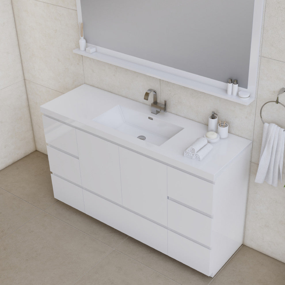 Paterno 60" Single Bathroom Vanity With Sink, White