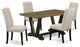 5-Piece Dinette Set, 4 Chairs and Table With Jacobean Dinette Table Top, Black