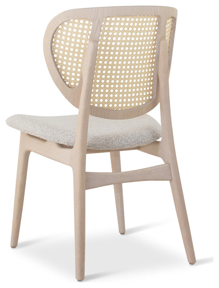 Modern Brazilian, Joelma, Cane Side Chair, Nevoa/Natural/Crafted Glaze