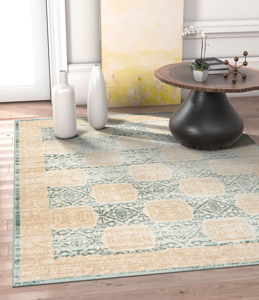 Well Woven Hughes Pompey Distressed Modern Blue Area Rug, 7''10"x10''6"