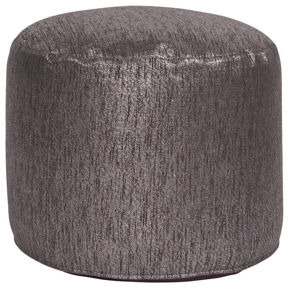 Pouf Ottoman, Tall With Cover, Glam Zinc