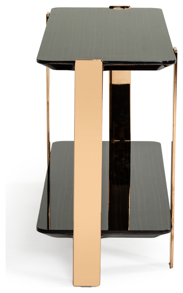 Modrest Leroy Ebony and Rosegold Console Table