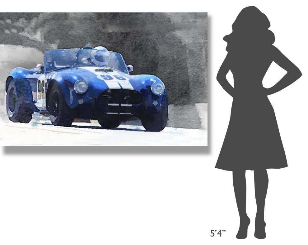 "1964 AC Cobra Shelby Racing Watercolor" Fine Art Print