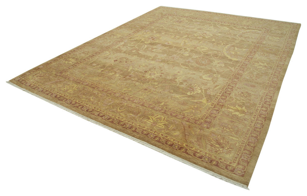 Rug N Carpet - Handwoven Oriental 9' 1" x 11' 10" Soft Oushak Area Rug