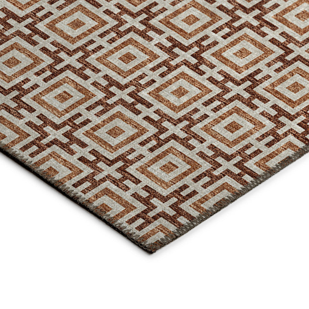 Indoor/Outdoor Marlo MO1 Paprika Machine Washable 2'3" x 10' Rug