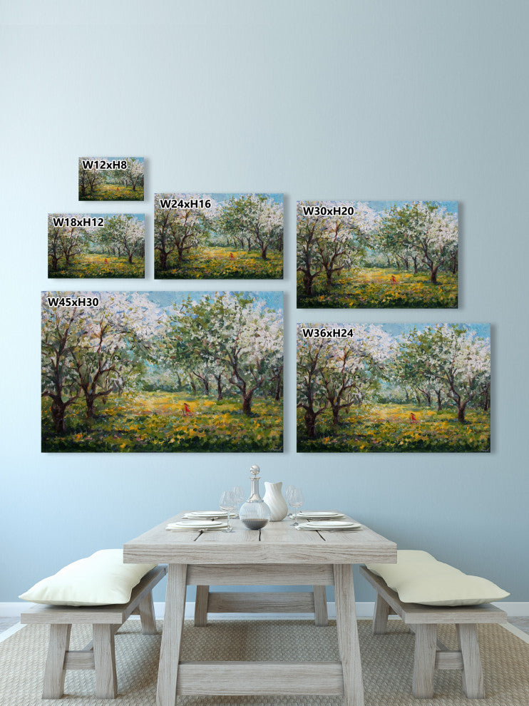 "Wildflower and Trees" Painting Print on Wrapped Canvas, 18x12