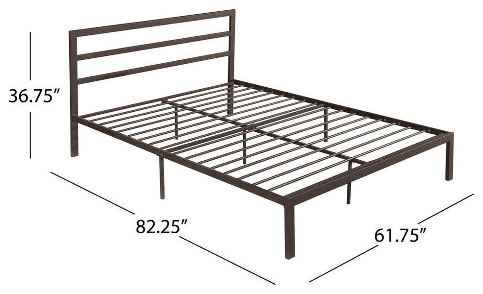 GDF Studio Jones Queen-Size Bed Frame, Hammered Copper