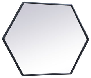 Elegant Decker Metal Frame Hexagon Mirror 24" MR4424BK - Black