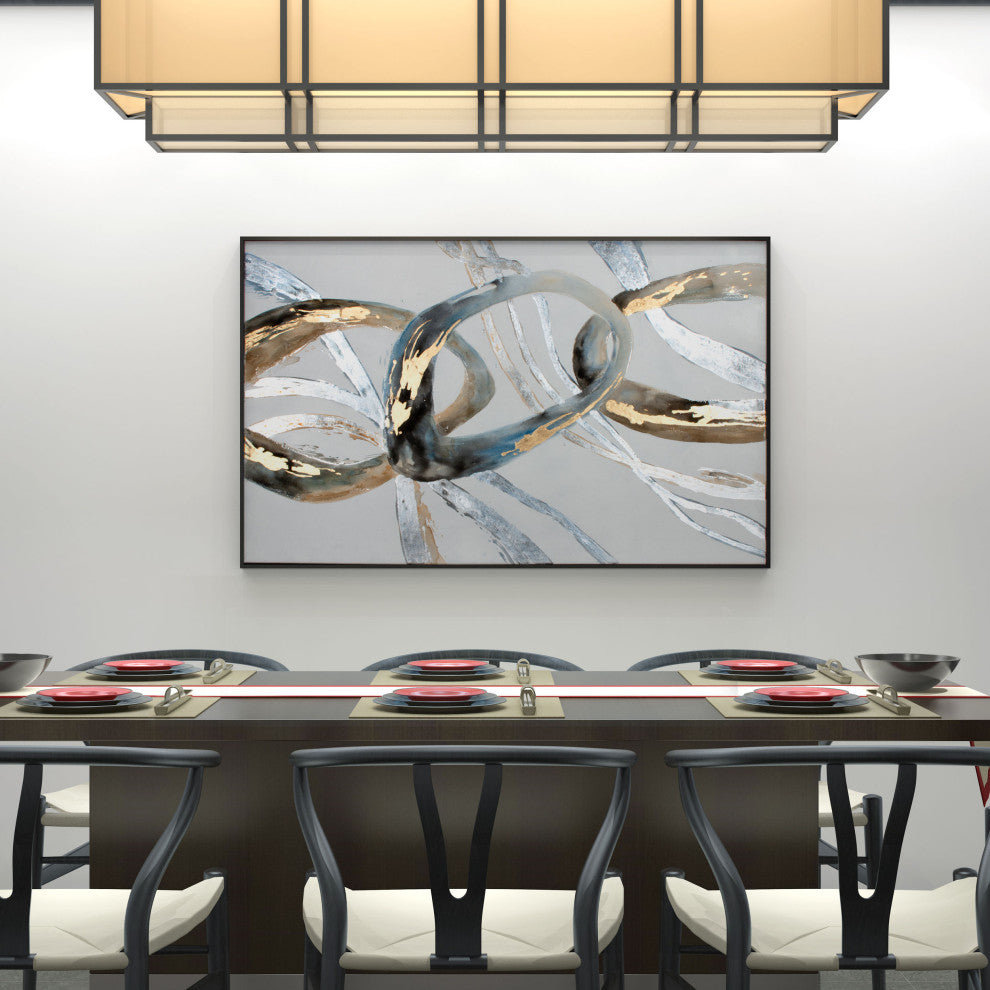 Looping Rings, Hand Painted Canvas