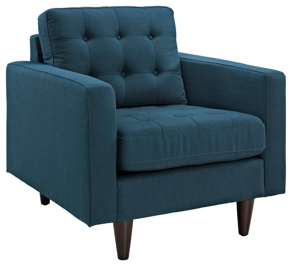Modern Contemporary Living Room Sofa and Armchairs, Azure, 3-Piece Set