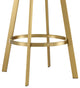 Chelsea Swivel Counter Stool, Gold Brushed Stainless Steel, Silver Fabric, 30"