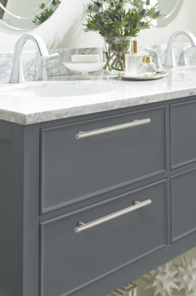 Amerock Bar Pull Collection Cabinet Pull, Set of 10, Satin Nickel, 7" Center-to-