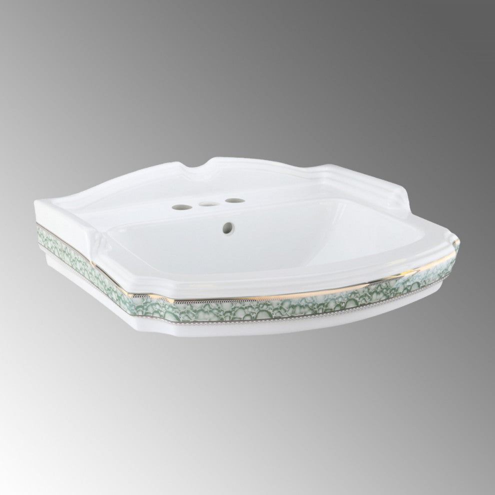 Sink Basin Only India Reserve Bathroom Sink Green and Gold Basin Only