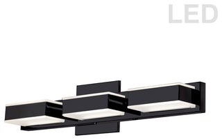 3-Light LED Wall Vanity, Matte Black