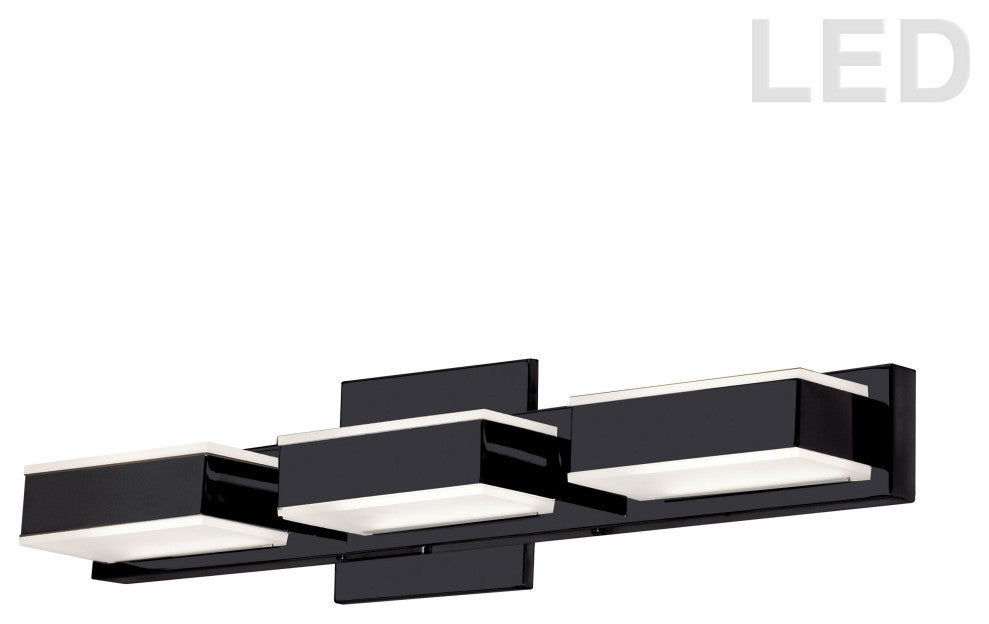 3-Light LED Wall Vanity, Matte Black