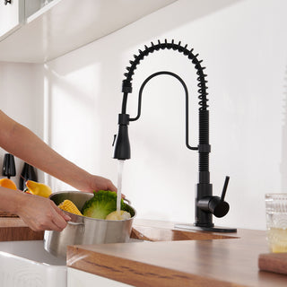 Kitchen Faucet Sink Mixer Faucet Pull Down Sprayer Single Handle 1.8 GPM, Matte Black