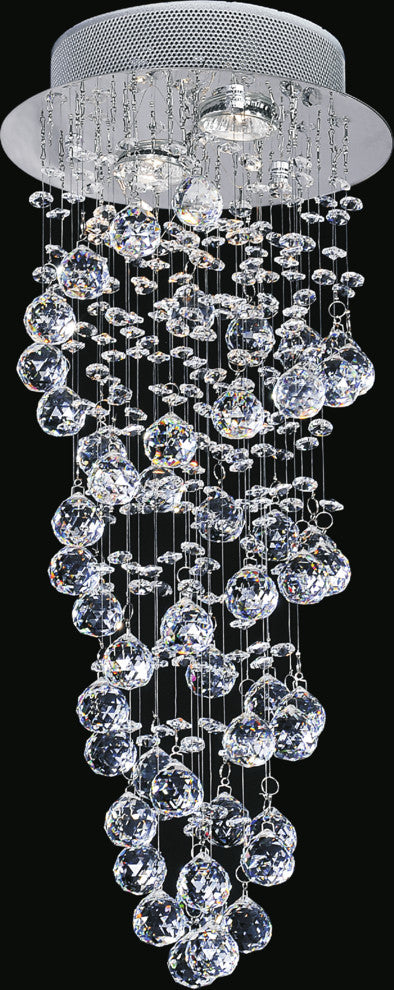 Double Spiral 2 Light Flush Mount With Chrome Finish