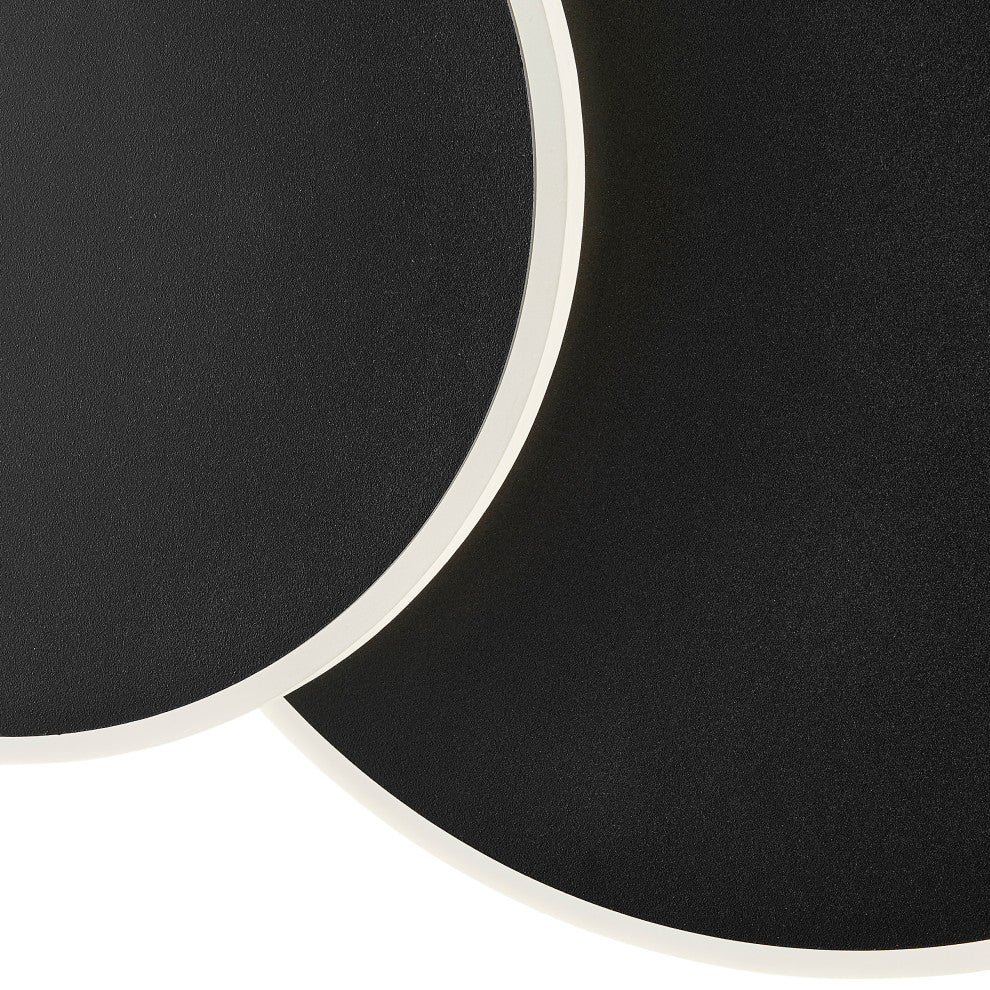 Luna Eclipse 2 Circle Multiuse Dimmable Wall Lamp, Black