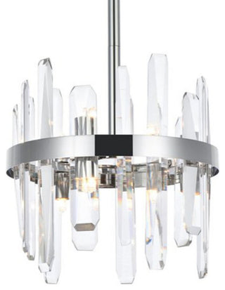 Elegant Lighting 2200D12 Serena 6 Light 12"W Crystal Pendant - Chrome