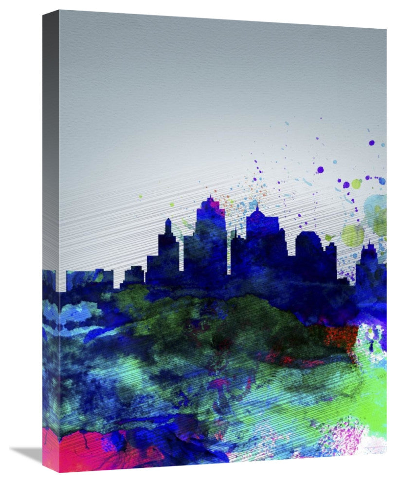 "Kansas City Watercolor Skyline" Fine Art Print