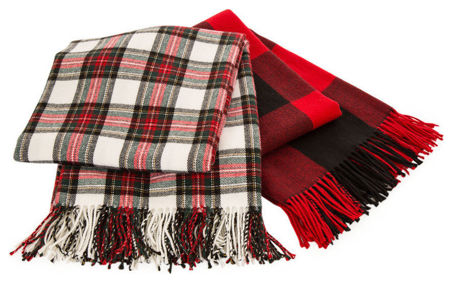 60"L Plaid Woven Throw