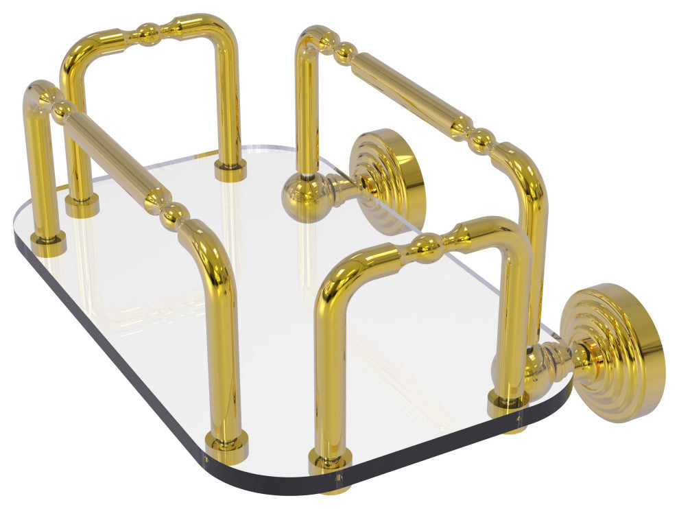 Waverly Place Wall Mounted Guest Towel Holder, Polished Brass