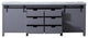 Marsyas 84" Dark Gray Double Vanity, White Marble Top, White Sinks, No Mirror
