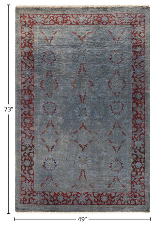 Vibrance, One-of-a-Kind Hand-Knotted Area Rug Gray, 4'1"x6'1"