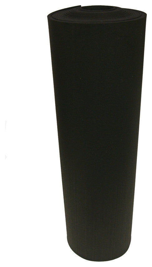 Rubber-Cal Rubber Flooring Roll - 6mm x 4ft Wide x 4ft  Roll - Black