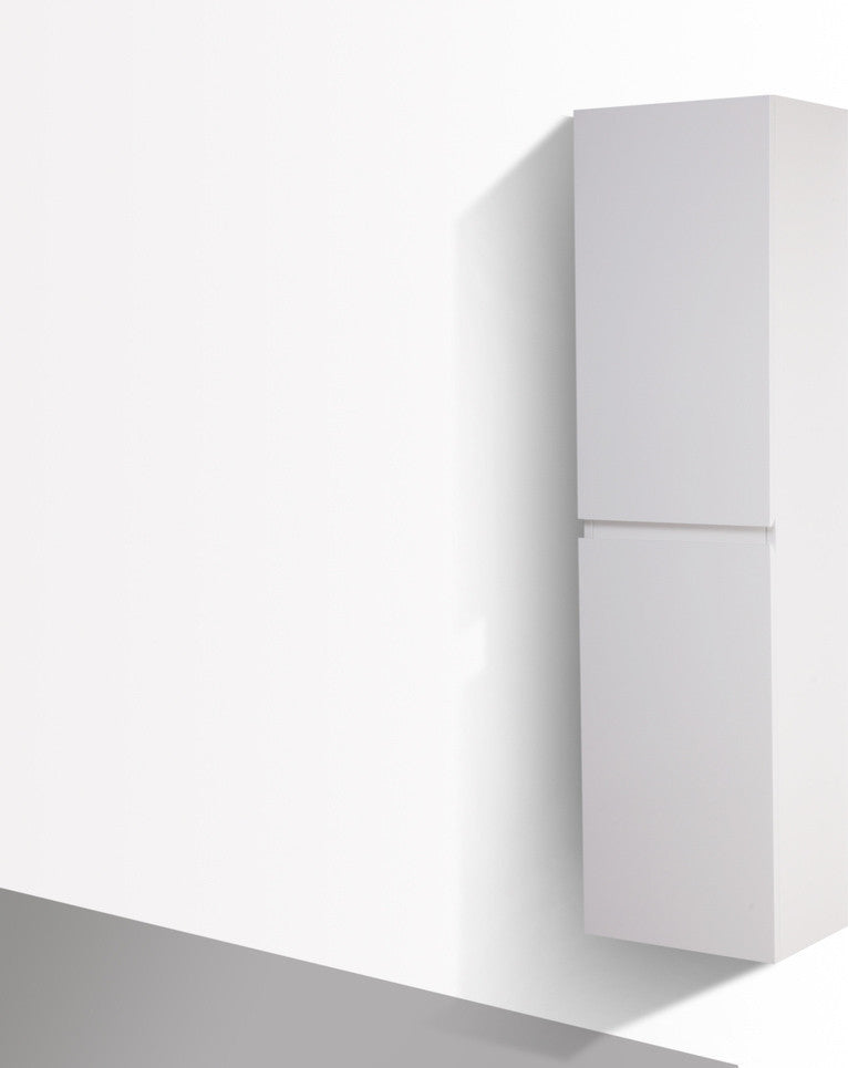 Mob Bathroom Linen Cabinet With 2 Storage Areas, White