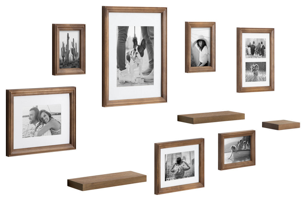 Bordeaux Gallery Wall Frame And Shelf Kit, Natural