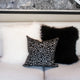 Genuine Mongolian Sheepskin Throw Pillow with Insert (16+ Colors), Black