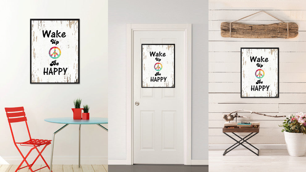 Wake Up Be Happy Inspirational, Canvas, Picture Frame, 22"X29"