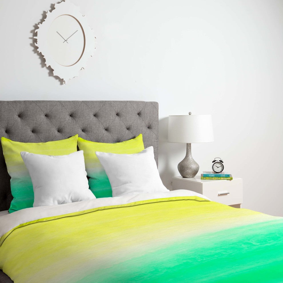 Deny Designs Rebecca Allen When Yellow Met Turquoise Duvet Cover - Lightweight