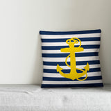 Yellow Anchor Outdoor Throw Pillow, 18x18