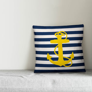 Yellow Anchor Outdoor Throw Pillow, 18x18