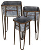 Set Of 3 Metal Bin With Removable Stand