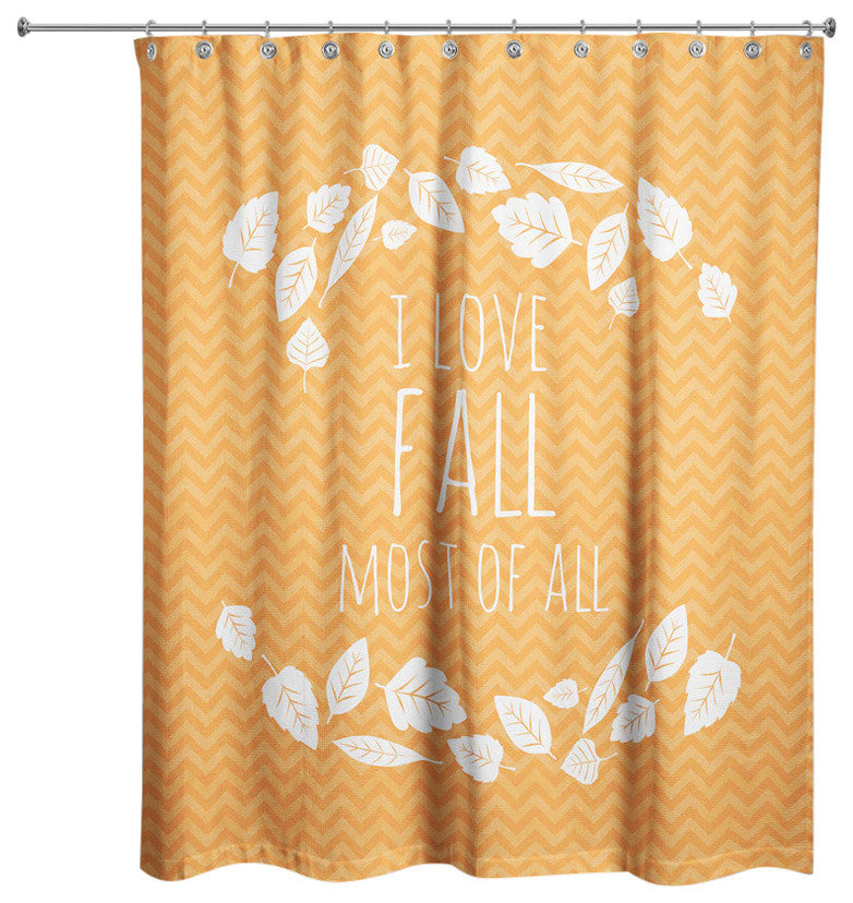 Love Fall Most of All Shower Curtain, 71"x74"