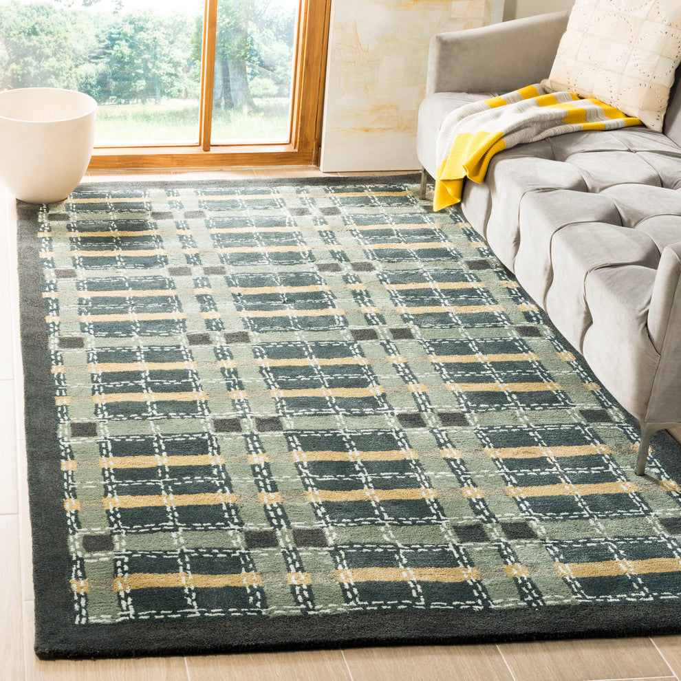 Safavieh Martha Stewart Colorweave Plaid Rug, Wrought Iron Navy, 5'x8'