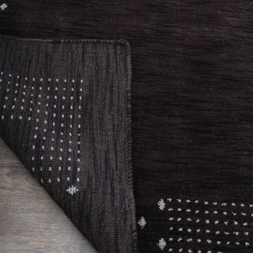 HAND KNOTTED LOOM WOOL ECO-FRIENDLY AREA RUGS - Rectangle, Brown, Contemporary