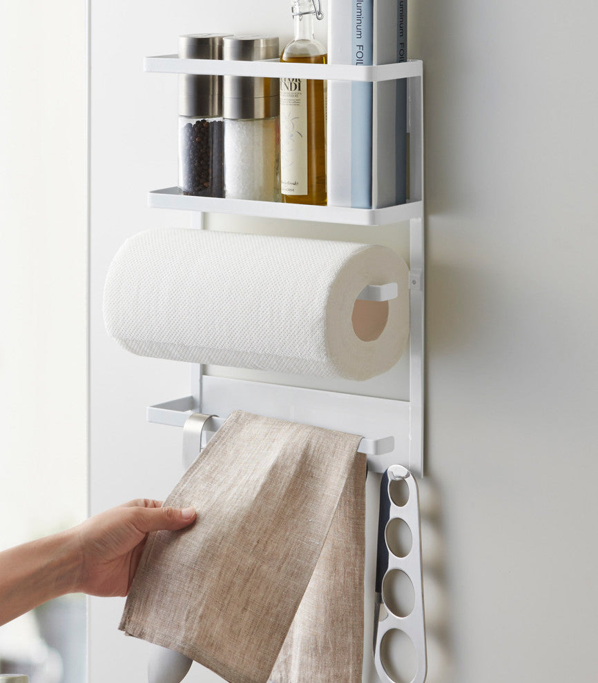 Plate Magnetic Kitchen Storage Rack, White