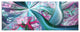 Blue Pink Fractal Plant Stems, Abstract Canvas Art Print, 70"x28", 6 Panels