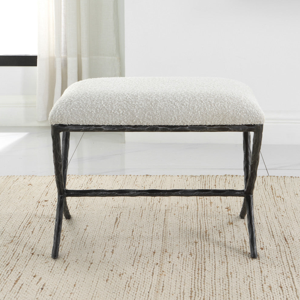 Uttermost Brisby Gray Fabric Small bench