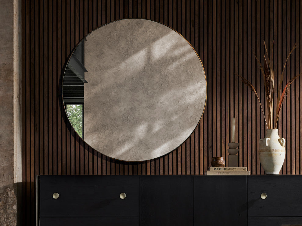 Georgina Round Mirror-Polished Brass