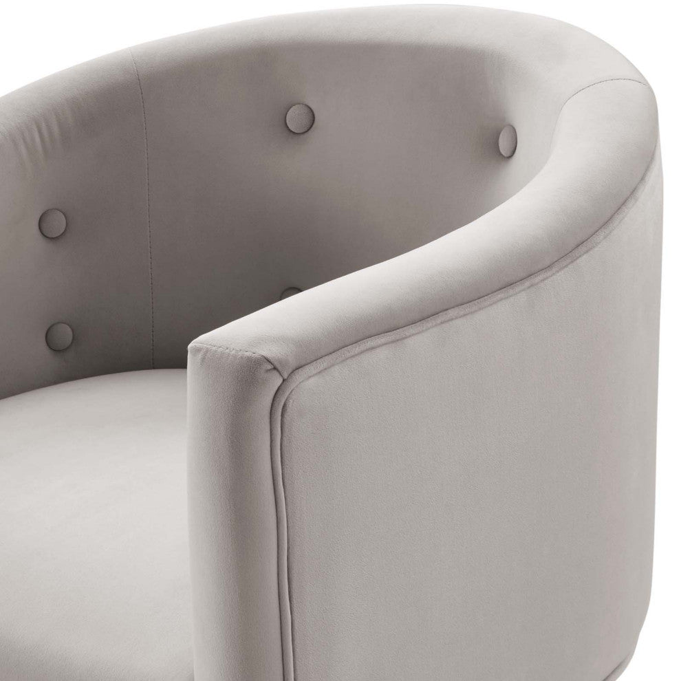 Tufted Accent Chair, Set of 2, Velvet, Metal, Gray, Modern, Lounge