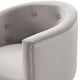 Tufted Accent Chair, Set of 2, Velvet, Metal, Gray, Modern, Lounge